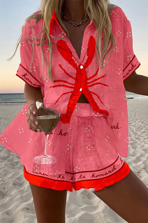 Solea - Short Pink Summer Suit